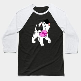Dalmatian with pink Awareness ribbon Baseball T-Shirt